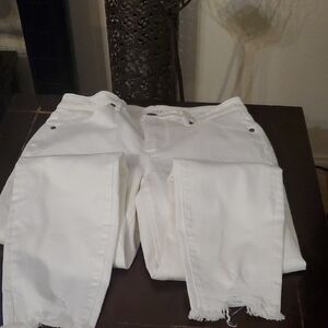 LOFT Women's Ankle Cropped Jeans in White